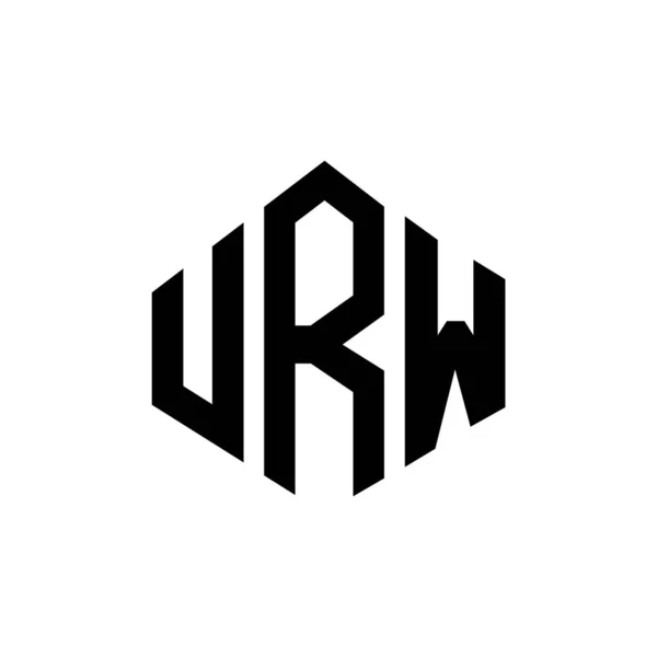 ポリゴン形状のUrw文字ロゴデザイン Urwポリゴンとキューブ形状のロゴデザイン Urw六角形ベクトルロゴテンプレート白と黒の色 Urwモノグラム ビジネスや不動産のロゴ — ストックベクタ