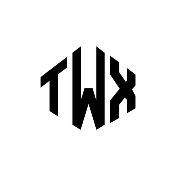 Twx Letter Logo Design Polygon Shape Twx Polygon Cube Shape — 스톡 벡터