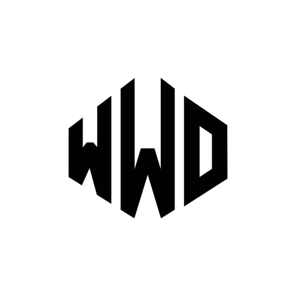 Wwo Letter Logo Design Polygon Shape Wwo Polygon Cube Shape — Stockový vektor