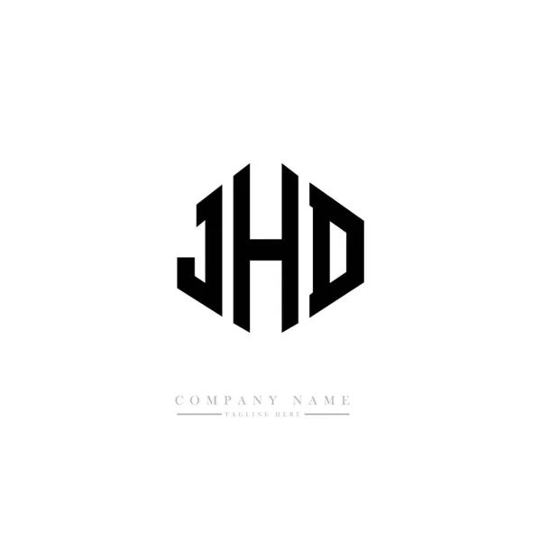 Jhd Letter Logo Design Polygon Shape Jhd Polygon Cube Shape — 图库矢量图片