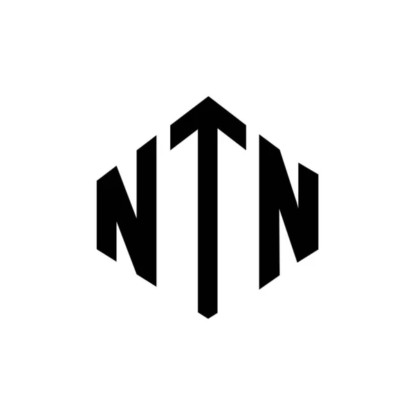 Ntn Letter Logo Design Polygon Shape Ntn Polygon Cube Shape — Stok Vektör