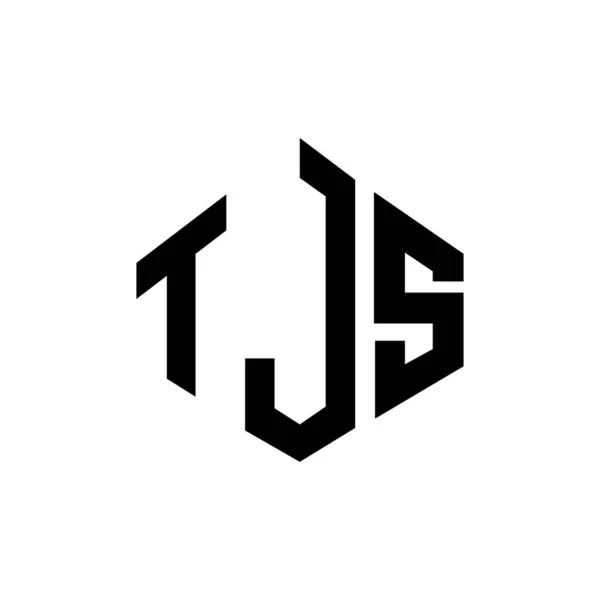 Çokgen Şekilli Tjs Harf Logosu Tasarımı Tjs Çokgen Küp Şeklinde — Stok Vektör