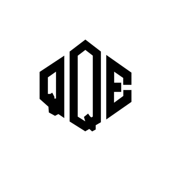 Qqe Letter Logo Design Polygon Shape Qqe Polygon Cube Shape — Vetor de Stock