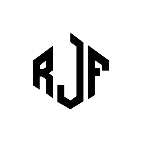 Logo Lettera Rjf Design Con Forma Poligonale Poligono Rjf Cubo — Vettoriale Stock