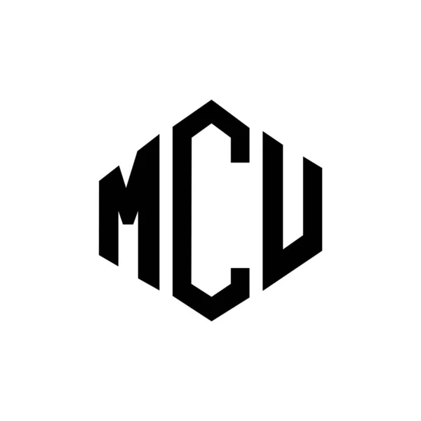Projekt Logo Litery Mcu Kształcie Wielokąta Projekt Logo Wielokąta Sześcianu — Wektor stockowy