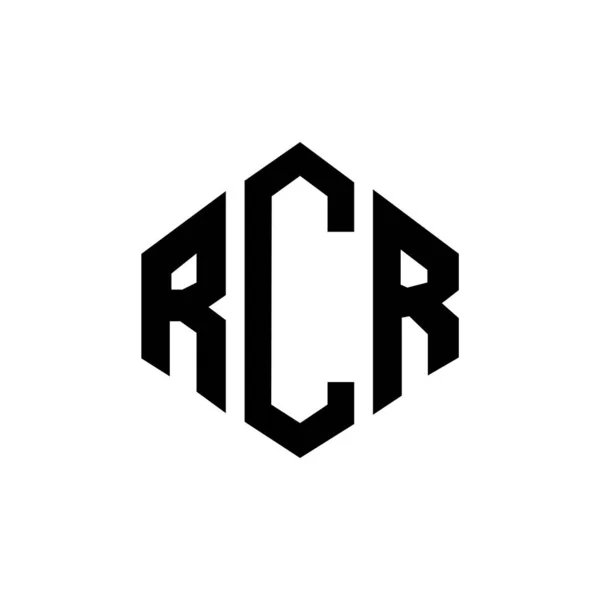 Design Logotipo Carta Rcr Com Forma Polígono Design Logotipo Forma — Vetor de Stock
