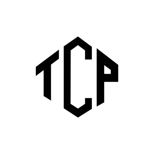 Дизайн Логотипу Літери Tcp Формою Багатокутника Дизайн Логотипу Багатокутника Кубика — стоковий вектор