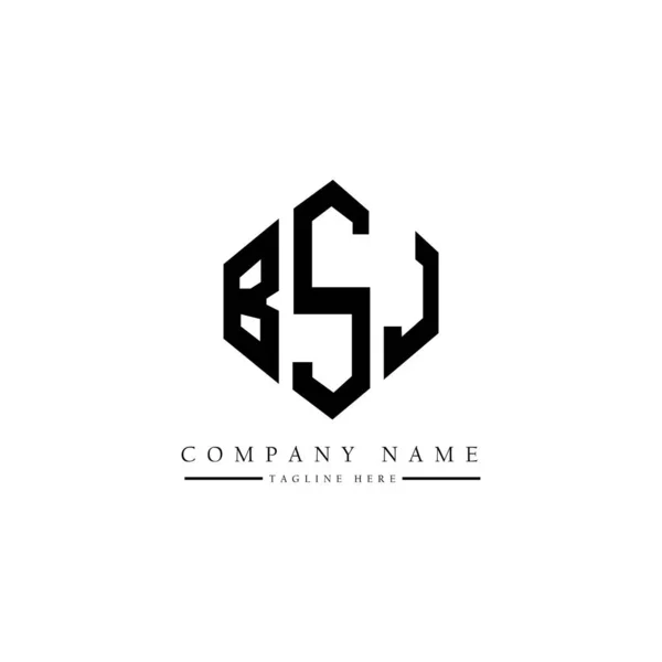 Bsj Letter Logo Design Polygon Shape Bsj Polygon Cube Shape — Stock Vector