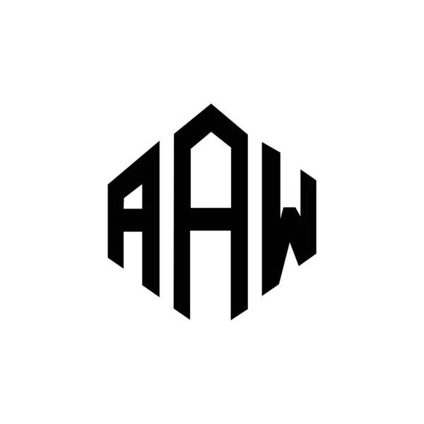 ポリゴン形状のAaw文字ロゴデザイン Aawポリゴンとキューブ形状のロゴデザイン Aaw六角形ベクトルロゴテンプレート白と黒の色 Aawモノグラム ビジネスや不動産のロゴ — ストックベクタ