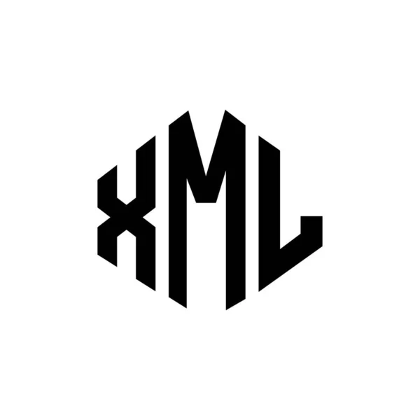 Xml Letter Logo Design Polygon Shape Xml Polygon Cube Shape — Stock Vector