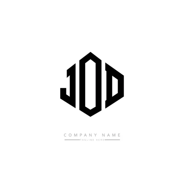 ポリゴン形状のJod文字ロゴデザイン Jodポリゴンとキューブ形状のロゴデザイン Jod六角形ベクトルロゴテンプレート白と黒の色 Jodモノグラム ビジネスや不動産のロゴ — ストックベクタ