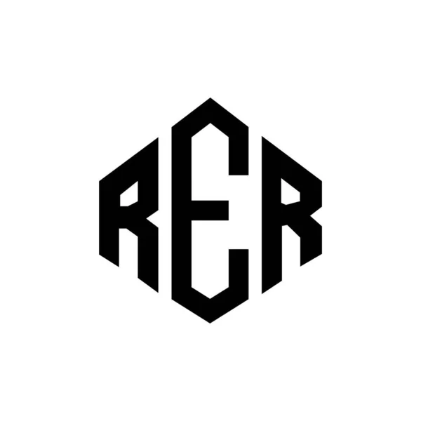 Rer Letter Logo Design Polygon Shape Rer Polygon Cube Shape — 스톡 벡터