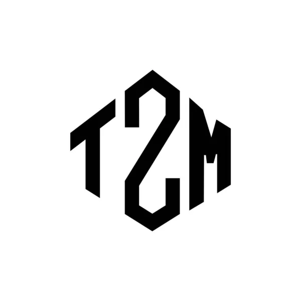 Tzm Buchstabenlogo Design Mit Polygonform Tzm Polygon Und Würfelförmige Logo — Stockvektor