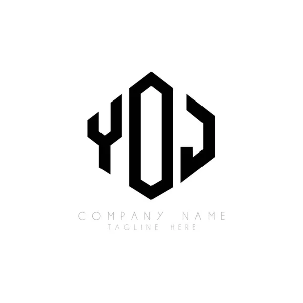 Yoj Letter Logo Design Polygon Shape Yoj Polygon Cube Shape — Wektor stockowy