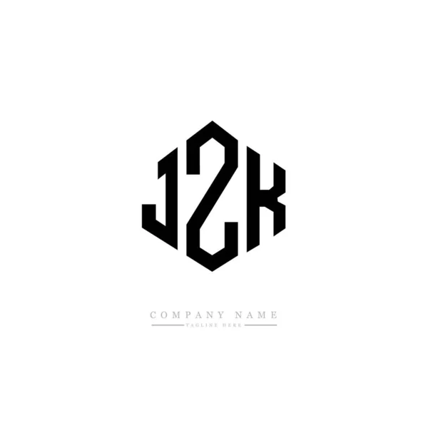 Jzk Letter Logo Design Polygon Shape Jzk Polygon Cube Shape — Stockový vektor