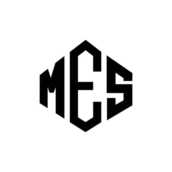 Mes Letter Logo Design Polygon Shape Mes Polygon Cube Shape — Stockvector