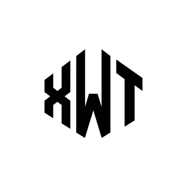 Xwt Letter Logo Design Polygon Shape Xwt Polygon Cube Shape —  Vetores de Stock