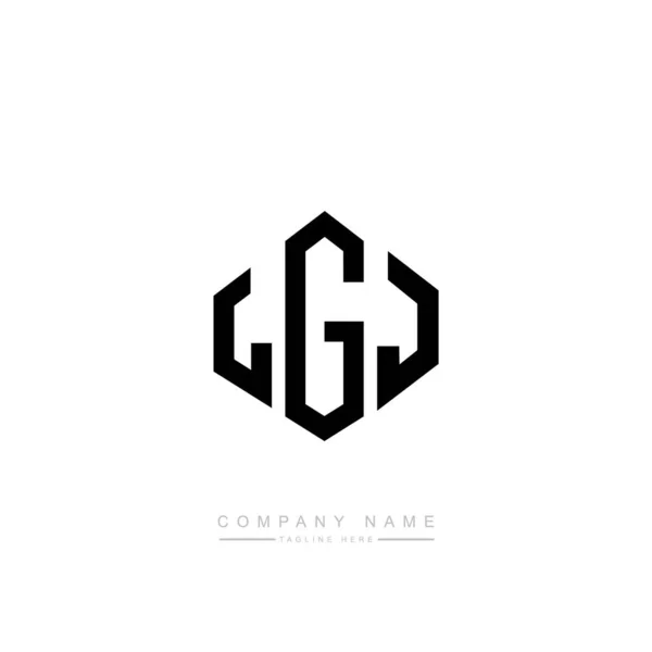 Lgj Letras Logotipo Diseño Vector Ilustración — Vector de stock