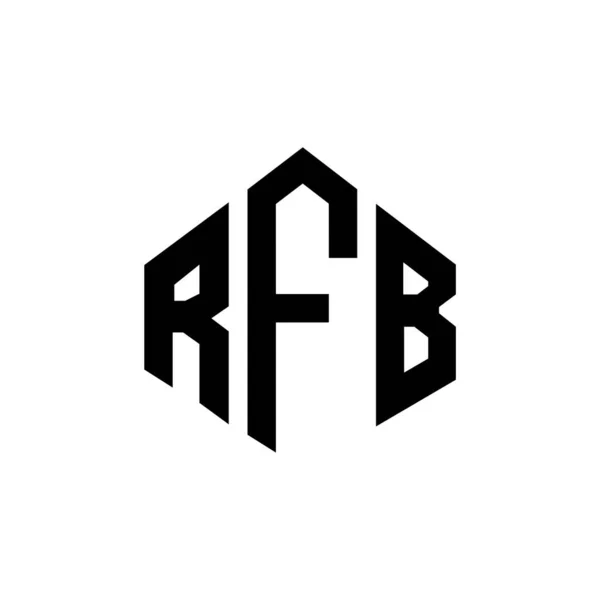 Logo Rfb Con Forma Poligonale Poligono Rfb Cubo Forma Logo — Vettoriale Stock