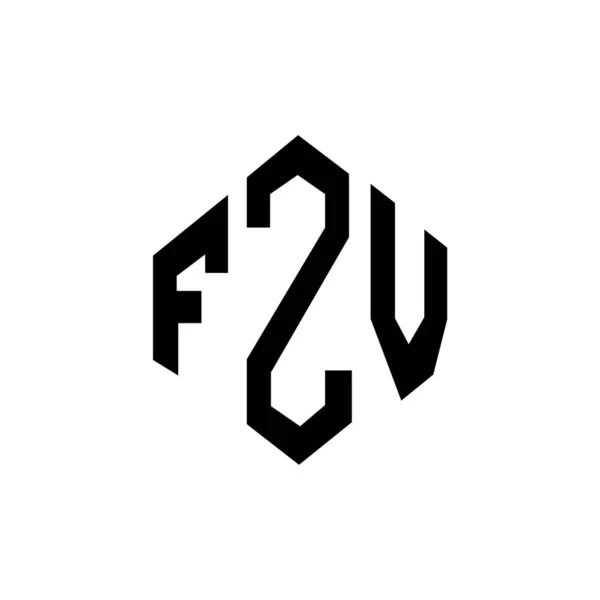 Fzv Letter Logo Design Polygon Shape Fzv Polygon Cube Shape — Image vectorielle