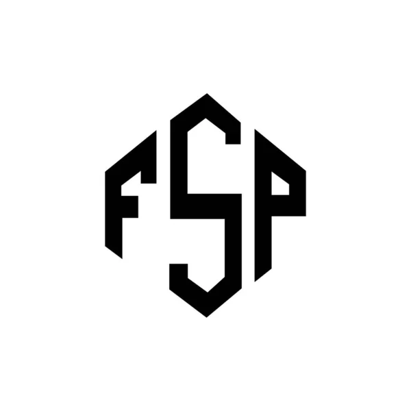 Fsp Letter Logo Design Polygon Shape Fsp Polygon Cube Shape — Image vectorielle