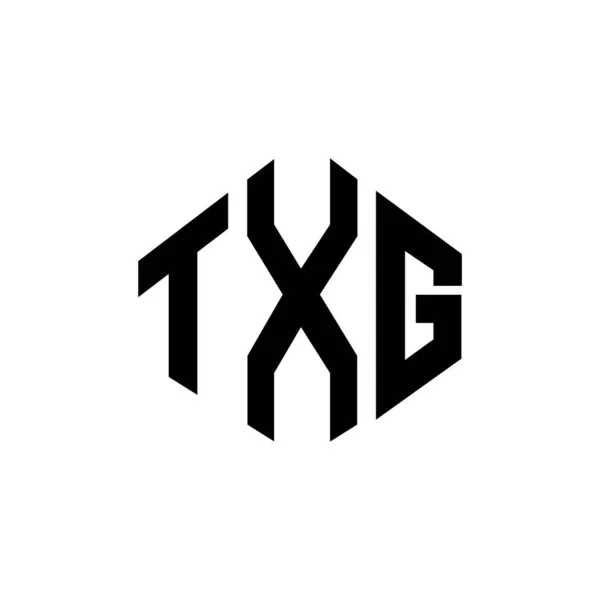 Çokgen Şekilli Txg Harf Logosu Tasarımı Txg Çokgen Küp Şeklinde — Stok Vektör