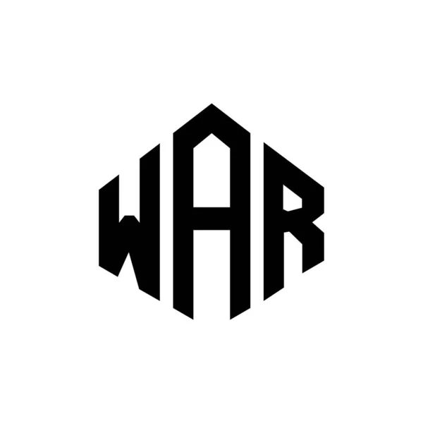 ポリゴン形状のWar文字ロゴデザイン Warポリゴンとキューブ形状のロゴデザイン War六角形ベクトルロゴテンプレート白と黒の色 Warモノグラム ビジネスや不動産のロゴ — ストックベクタ
