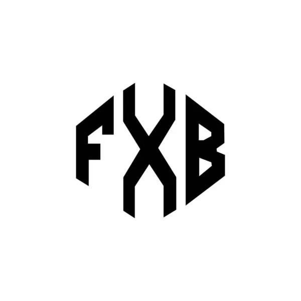 Fxb Letter Logo Design Polygon Shape Fxb Polygon Cube Shape — Wektor stockowy