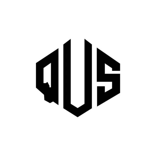 Qus Letter Logo Design Polygon Shape Qus Polygon Cube Shape — Vettoriale Stock
