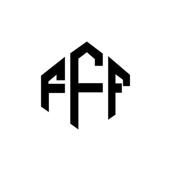 Fff Letter Logo Design Polygon Shape Fff Polygon Cube Shape — Vettoriale Stock