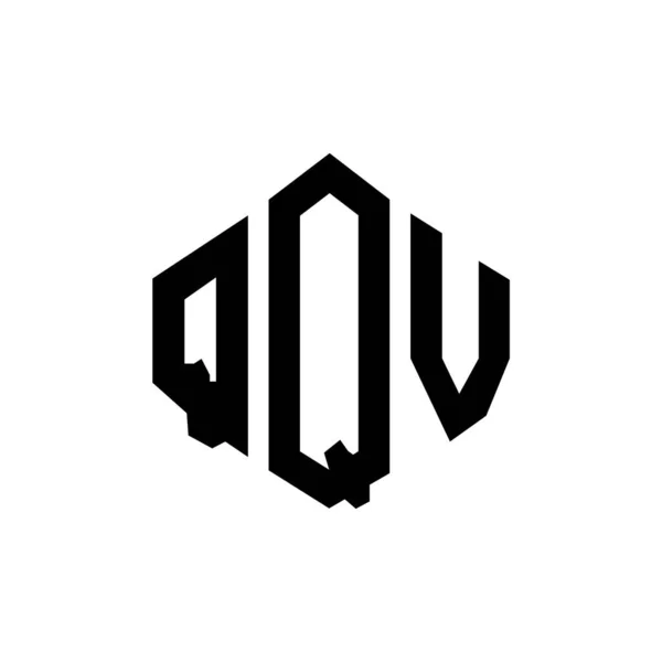 Qqv Letter Logo Design Polygon Shape Qqv Polygon Cube Shape — Vetor de Stock