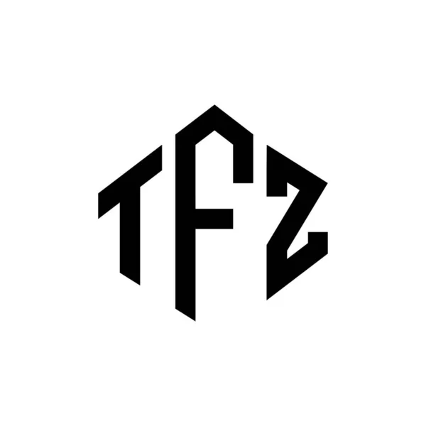 Tfz Letter Logo Design Polygon Shape Tfz Polygon Cube Shape — Stockvector