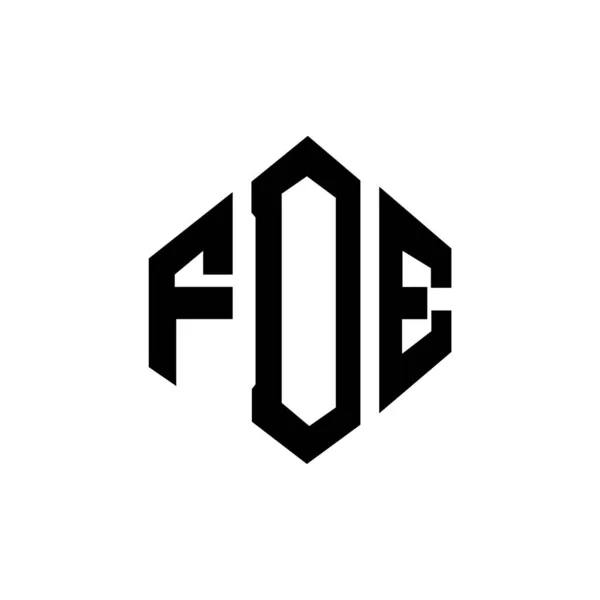 Fde Letter Logo Design Polygon Shape Fde Polygon Cube Shape — Stock Vector