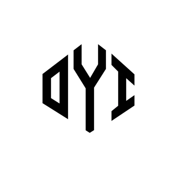 Oyi Letter Logo Design Polygon Shape Oyi Polygon Cube Shape — Stock Vector