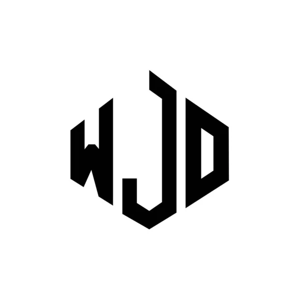 Wjo Letter Logo Design Polygon Shape Wjo Polygon Cube Shape — Wektor stockowy