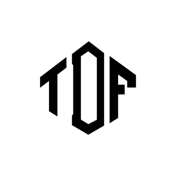 Tdf Letter Logo Design Polygon Shape Tdf Polygon Cube Shape — Stock Vector