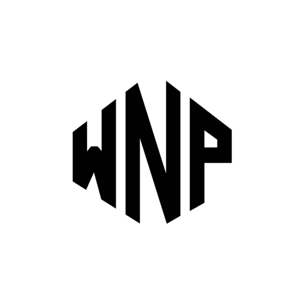 Projekt Logo Litery Wnp Kształcie Wieloboku Projekt Logo Wnp Wielokąta — Wektor stockowy