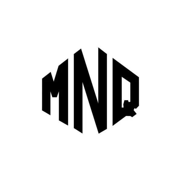 Mnq Letter Logo Design Polygon Shape Mnq Polygon Cube Shape — Vettoriale Stock