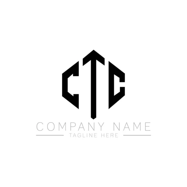 Logo Lettera Ctc Design Con Forma Poligonale Design Del Logo — Vettoriale Stock