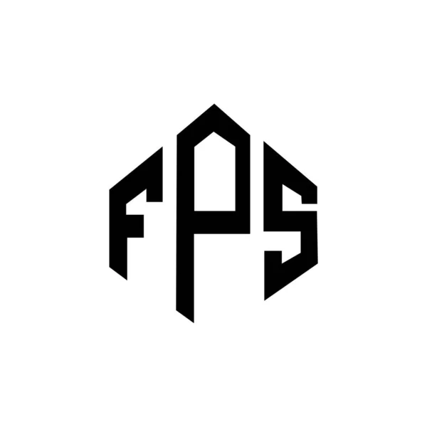 Fps Letter Logo Design Polygon Shape Fps Polygon Cube Shape — Vettoriale Stock