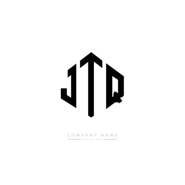 Jtq字母标识设计与多边形 Jtq多边形和立方形标志设计 Jtq六边形矢量标识模板白色和黑色 Jtq字母表 商业和房地产标志 — 图库矢量图片