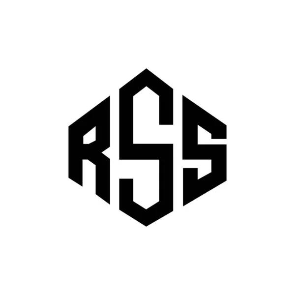 Rss 디자인에 다각형 모양이다 Rss 폴리곤 정육면체 디자인 Rss 육각형 — 스톡 벡터