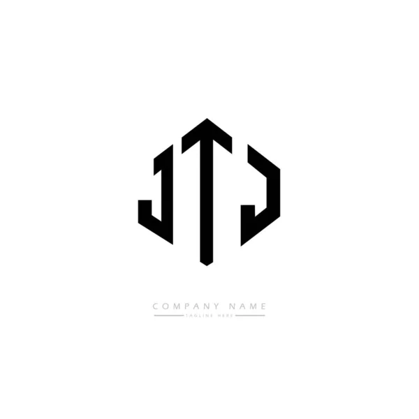 Jtj Letter Logo Design Polygon Shape Jtj Polygon Cube Shape — Stockový vektor