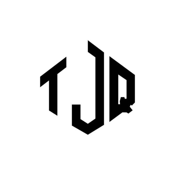 Tjq Letter Logo Design Polygon Shape Tjq Polygon Cube Shape — ストックベクタ