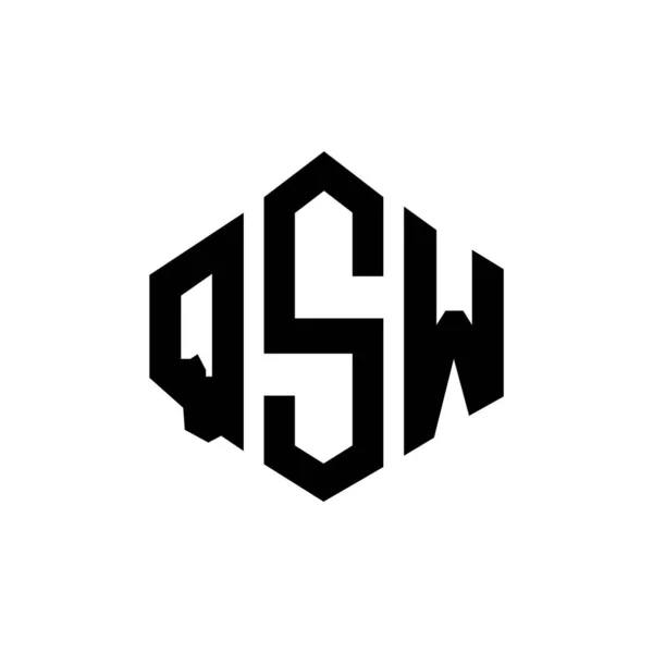 Diseño Del Logotipo Letra Qsw Con Forma Polígono Diseño Logotipo — Vector de stock