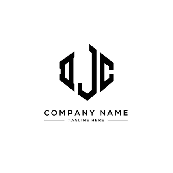 Djc Letter Logo Design Polygon Shape Djc Polygon Cube Shape — Stok Vektör