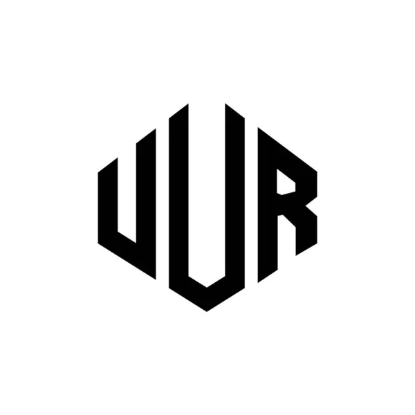 Uur Letter Logo Design Polygon Shape Uur Polygon Cube Shape — Stockový vektor