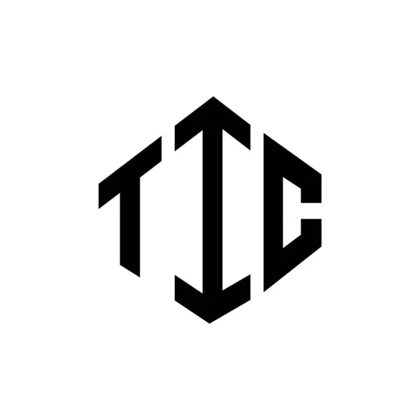 具有多边形图案的Tic字母标识设计 议会多边形和立方体的标志设计 Tic六边形矢量标识模板白色和黑色的颜色 议会会徽 商业及地产标志 — 图库矢量图片