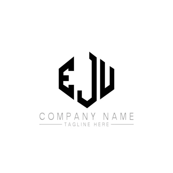 Eju Letter Logo Design Polygon Shape Eju Polygon Cube Shape — Stock Vector