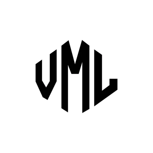 Vml Letter Logo Design Mit Polygonform Vml Polygon Und Würfelförmiges — Stockvektor